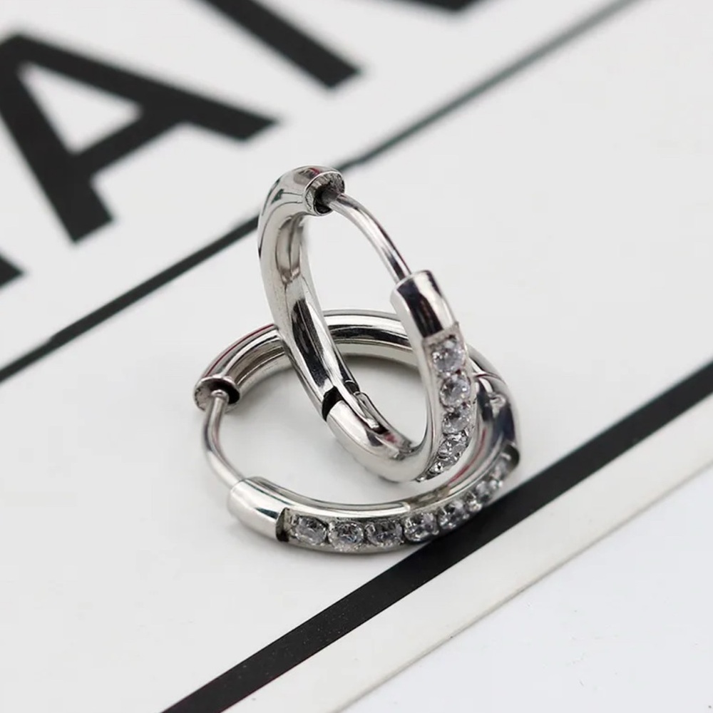 Sparkling Silver Pave Earrings